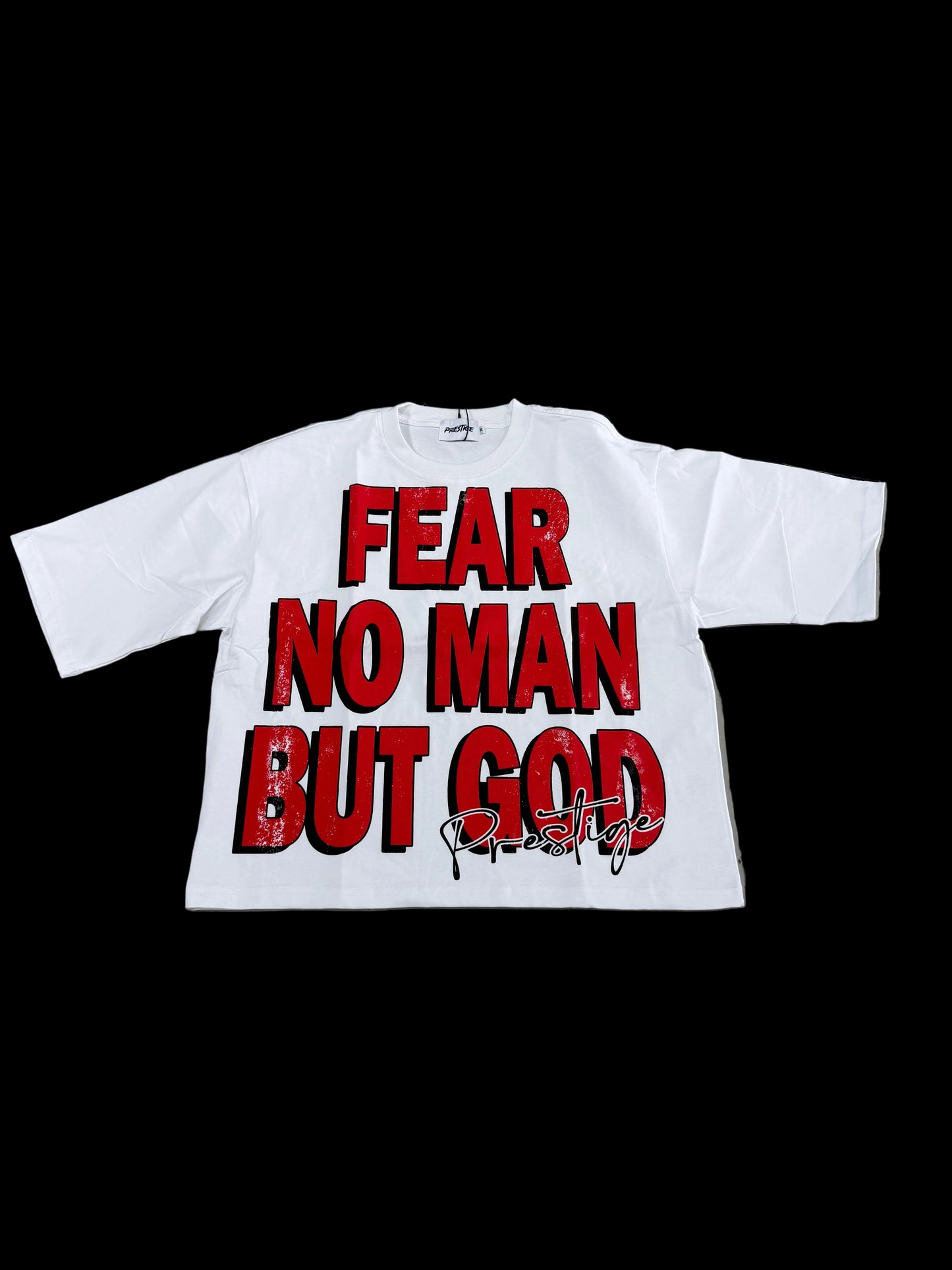 Prestige Fear No Man But God Tee ‘White/Red’