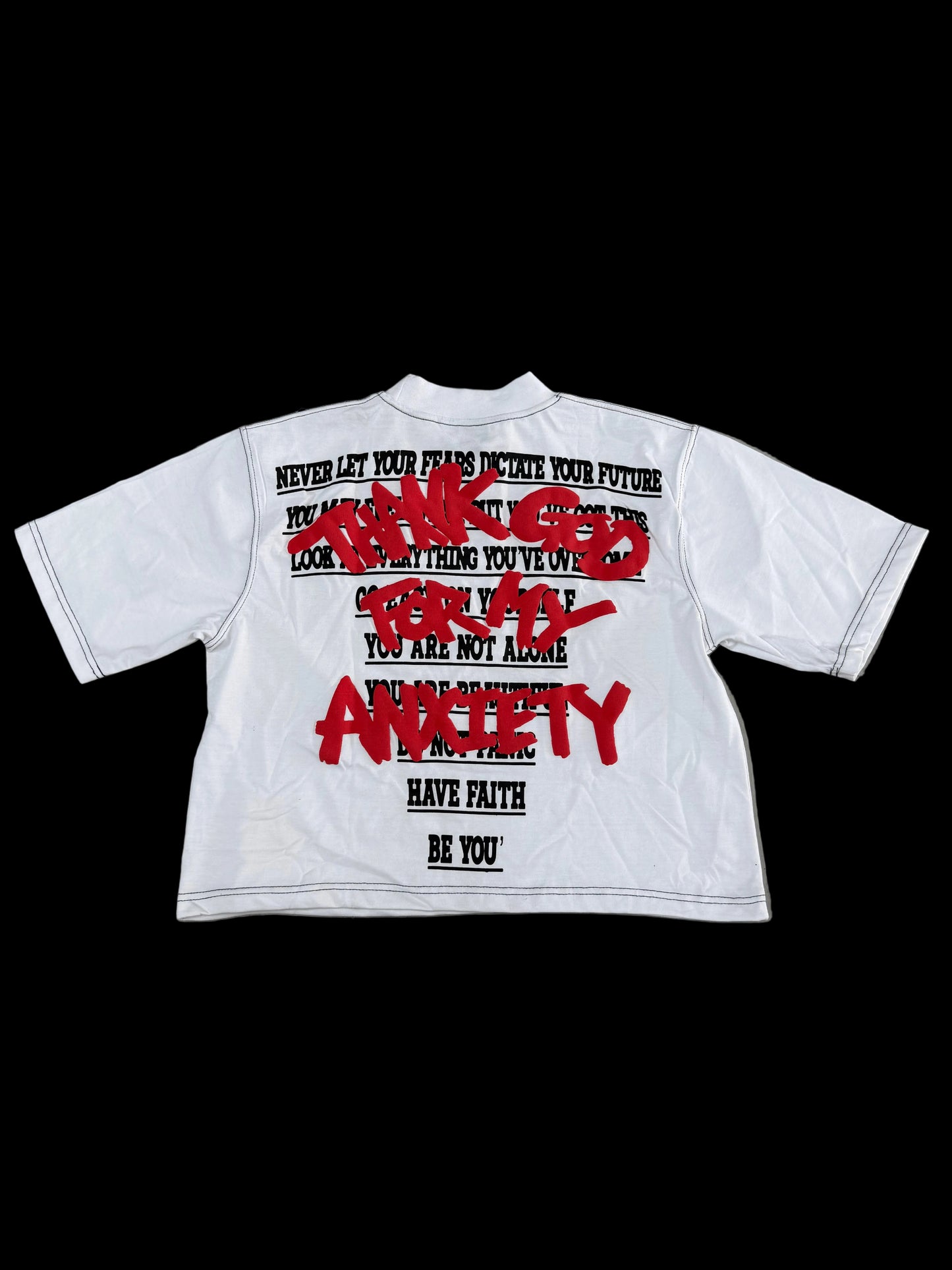 Afterlife Anxiety Crop Tee ‘White’