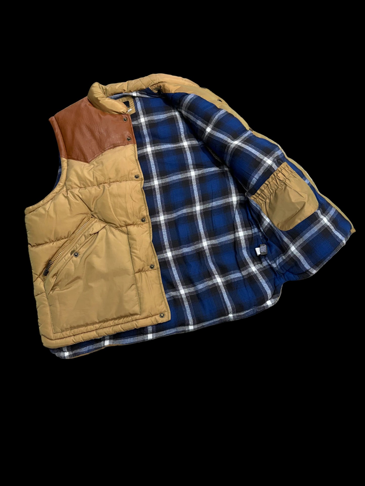 Rocawear Quilted LeatherTop Vest ‘Tan/Brown’