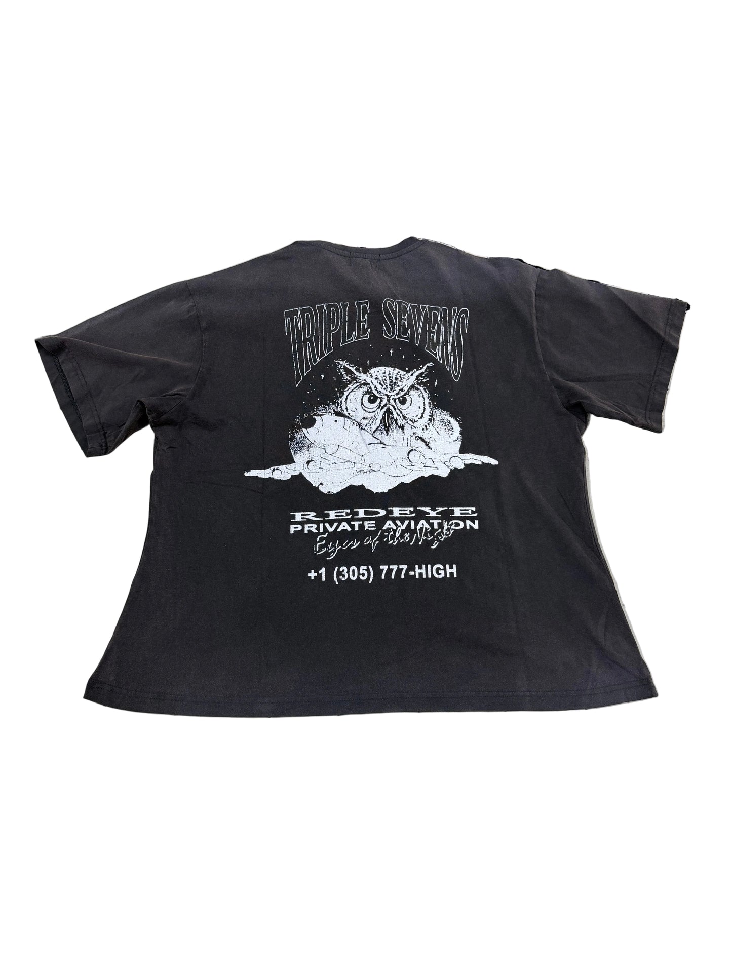 Triple7s Hoot Tee ‘Ash Black’