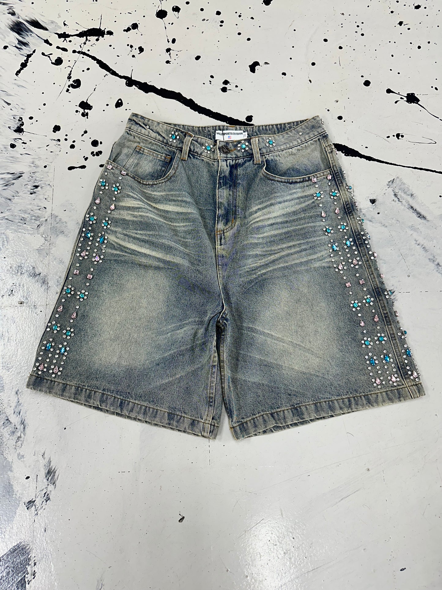 Vale Rhinestone Jorts ‘Medium Wash’