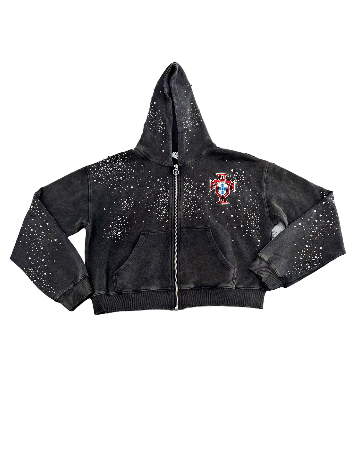 Vale Clustered Bling Zip-Up ‘Black/Red’