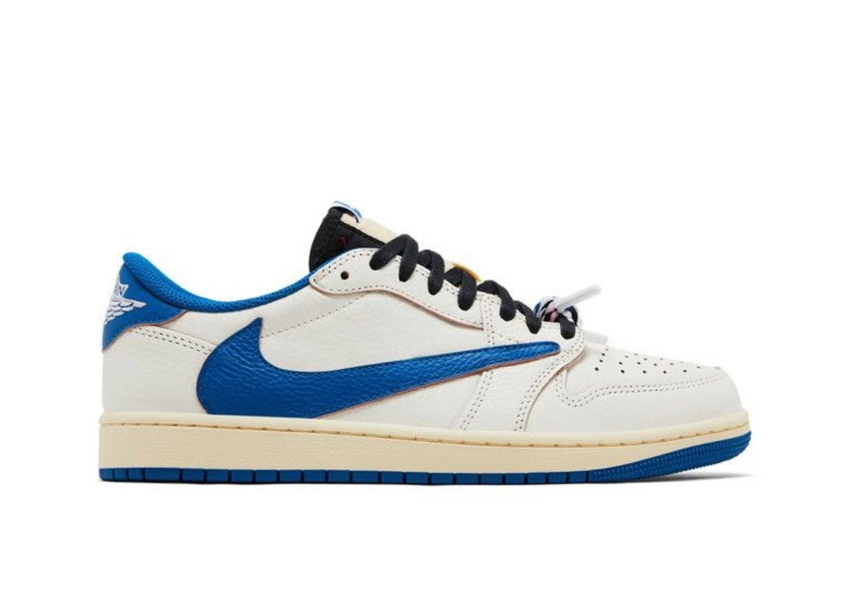 Fragment Design × Travis Scott x
Air Jordan 1 Retro Low OG SP'Sail/Military Blue’