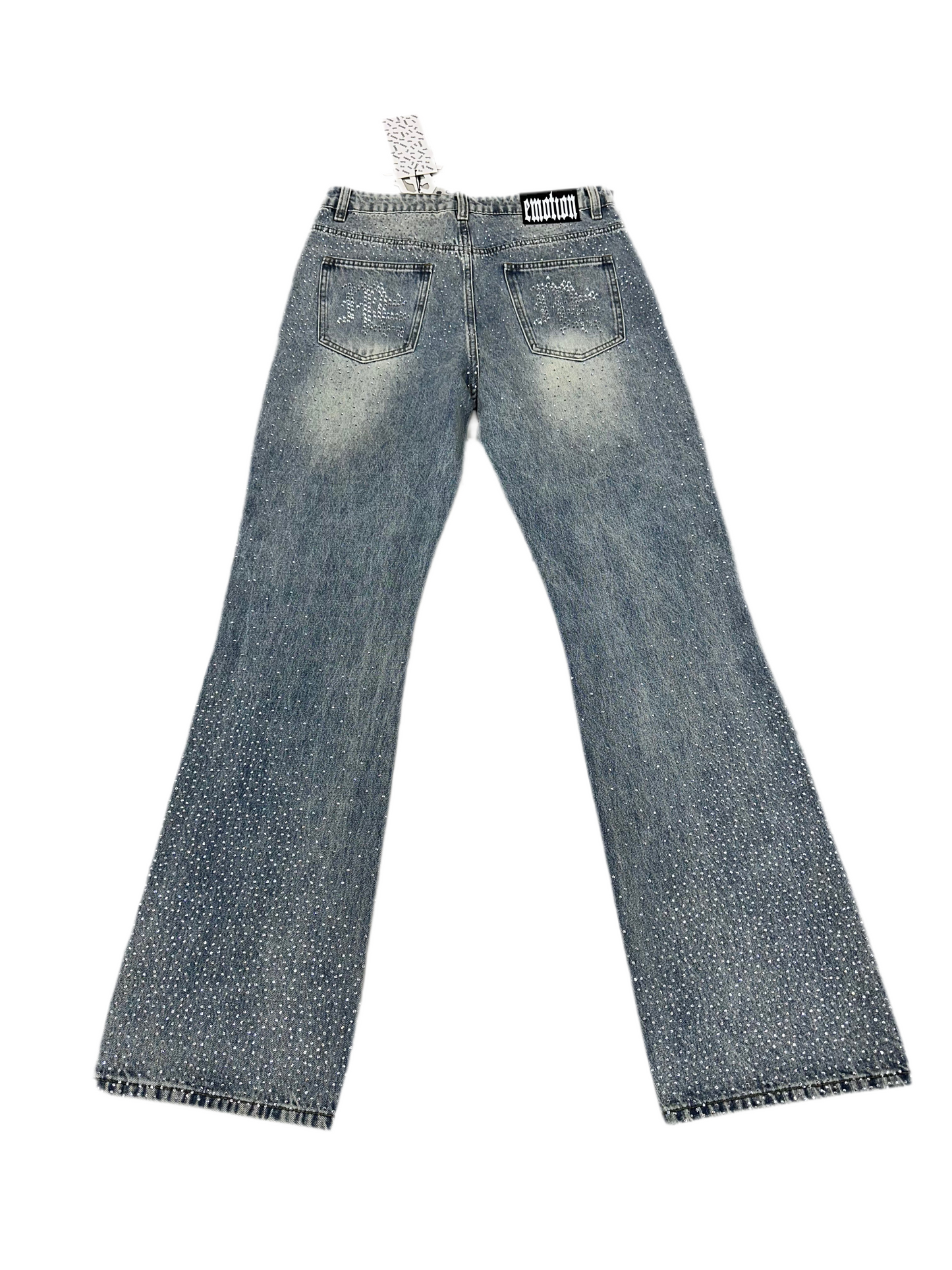 Mixed Emotion Rhinestone Jeans ‘Light Wash’