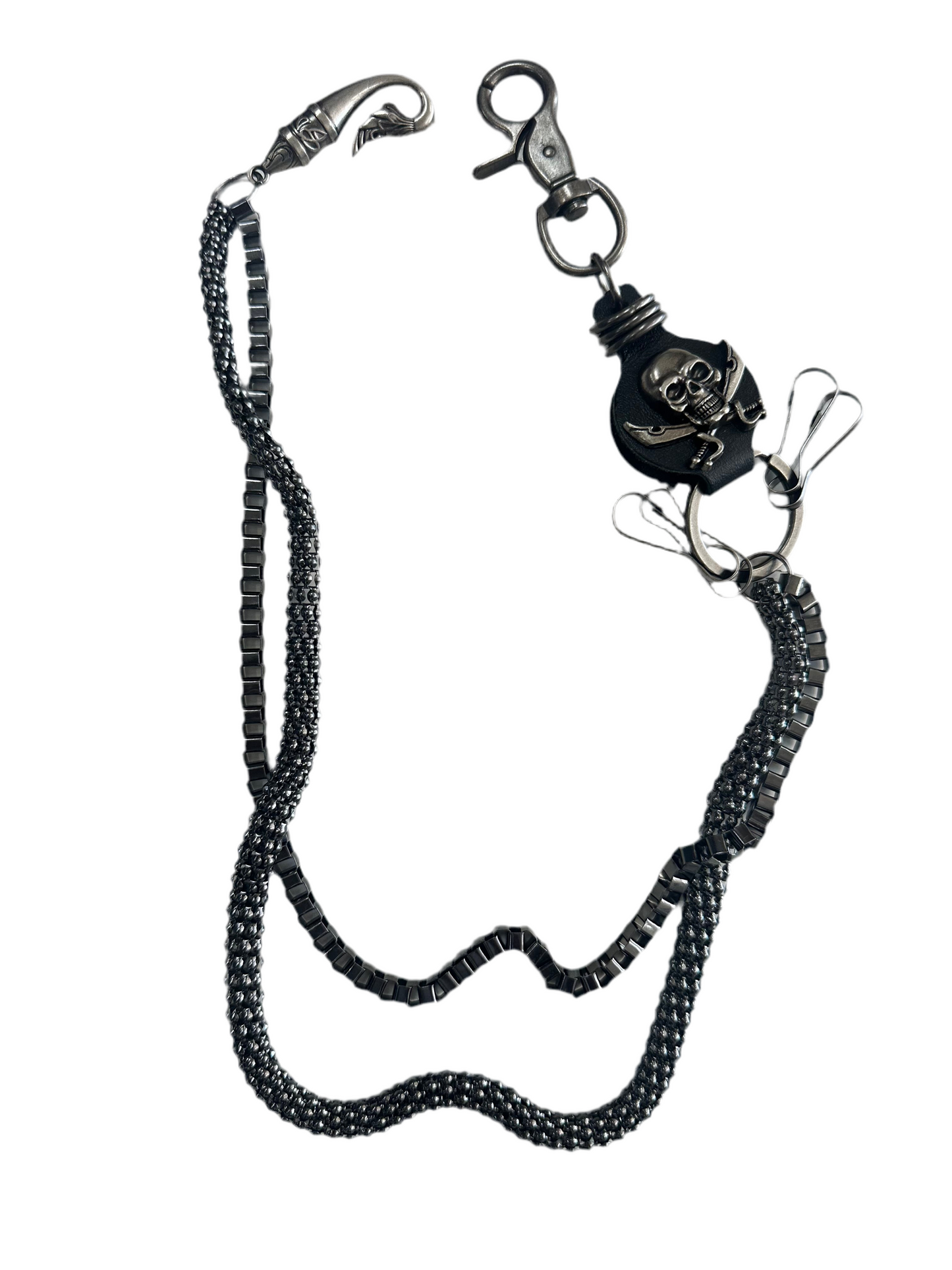 BVA Leather Skull Wallet-Chain ‘Black’