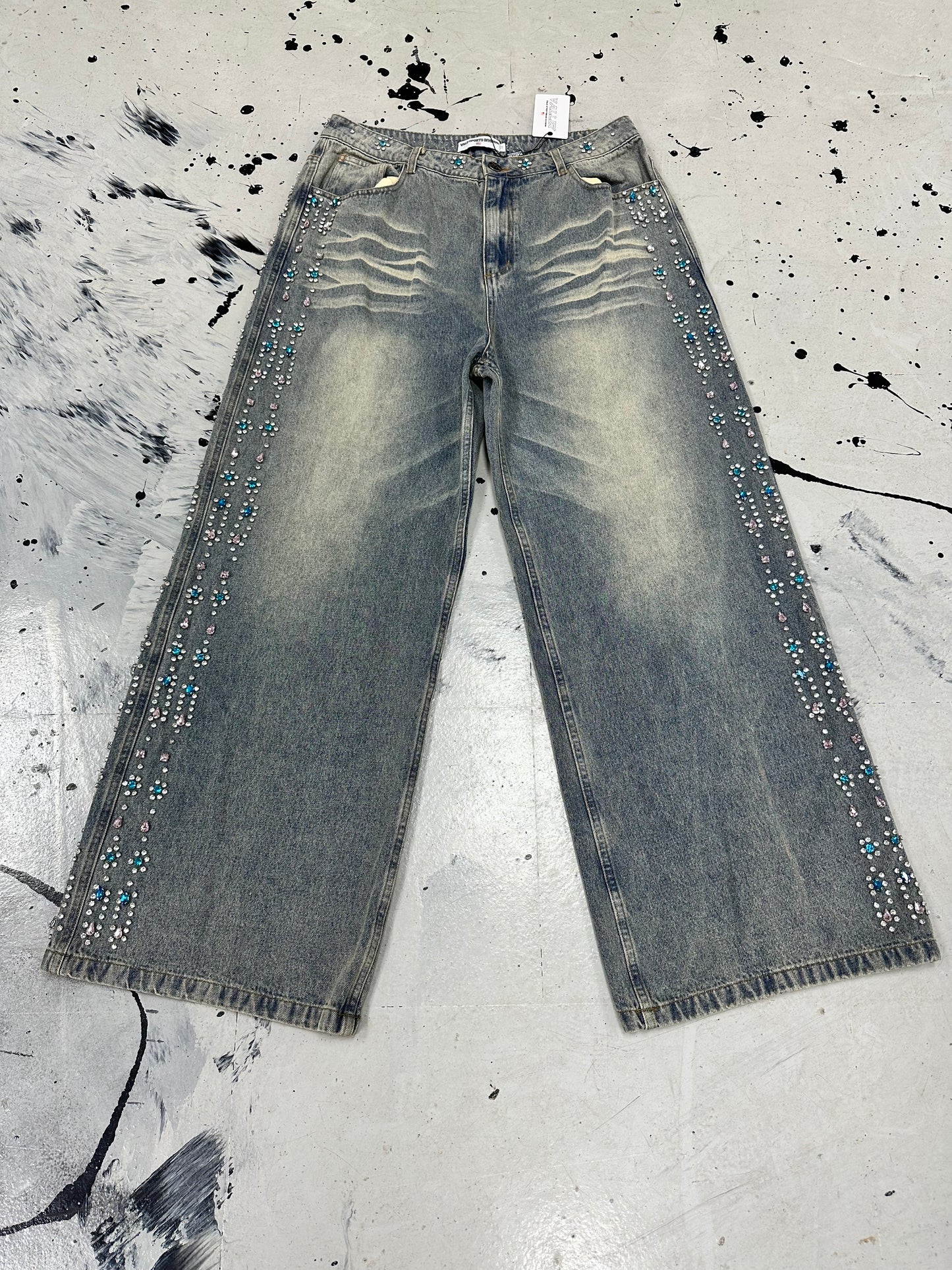 Vale Rhinestone Pants ‘Medium Wash’