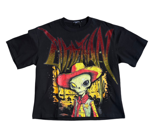 Mixed Emotion Ranger Rhinestone Tee 'Black'