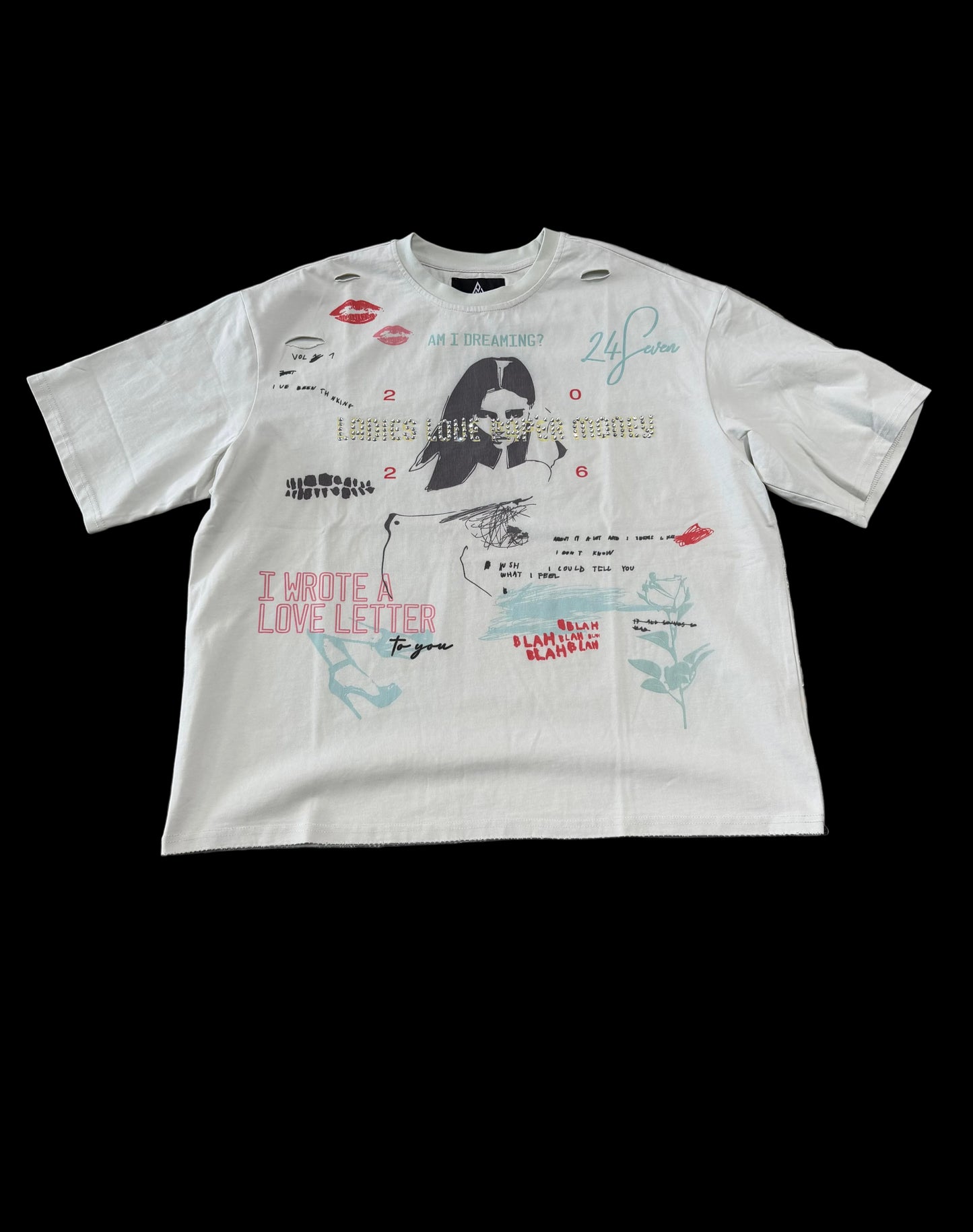 Paper Money Love Letter Tee ‘Light Cream’
