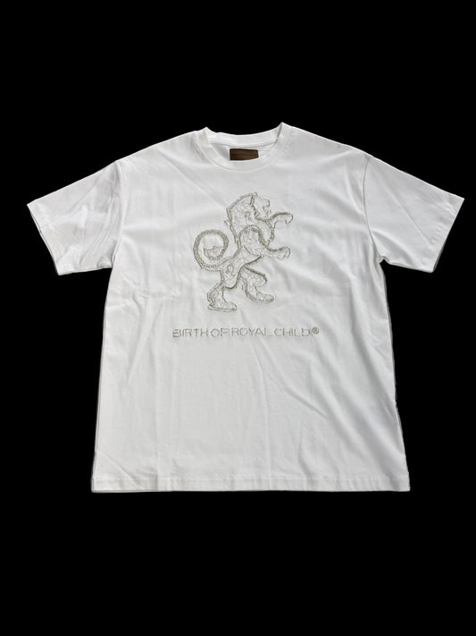 Birth of Royal Child Lion Bling Tee ‘White’