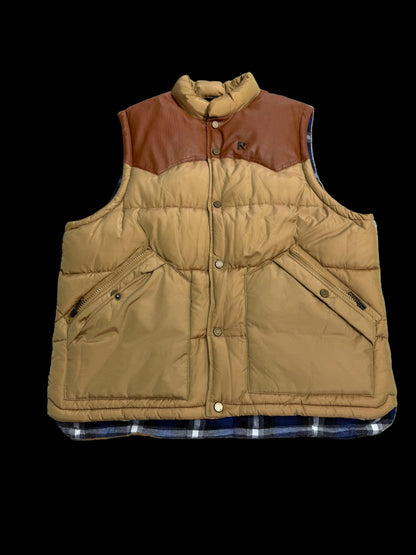 Rocawear Quilted LeatherTop Vest ‘Tan/Brown’