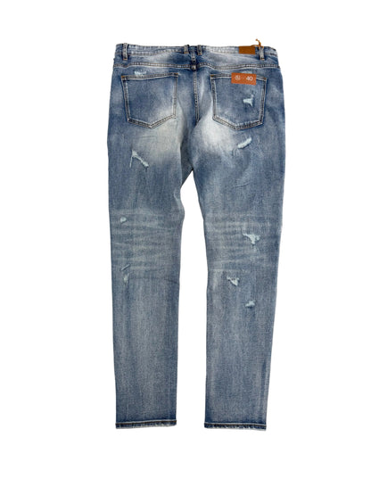Crysp Denim Distressed Skinny Jeans ‘Splashed Light Wash’
