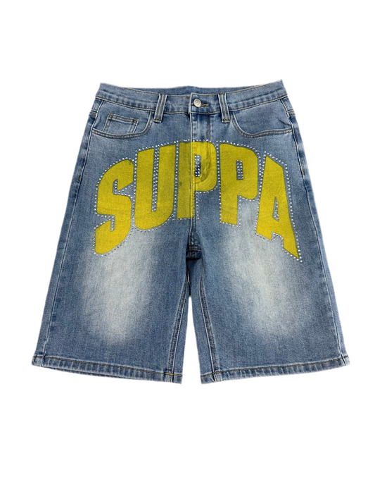 Suppa Jorts Bling ‘Light Wash/Yellow’