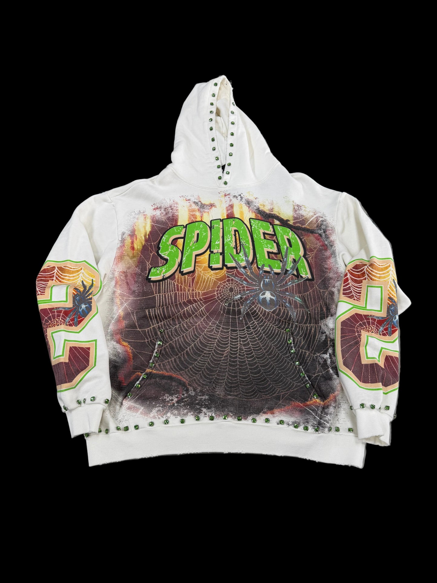 Starry Spider Bling Hoodie ‘White/Green’