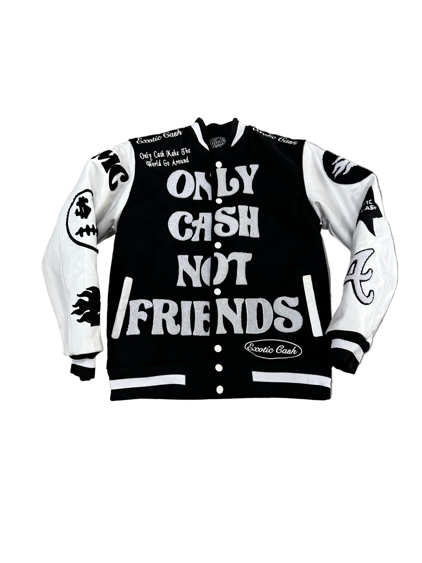 Exotic Cash Letterman Jacket ‘Black/White’