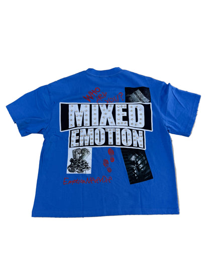 Mixed Emotion Who Are You Bling Tee ‘Blue’