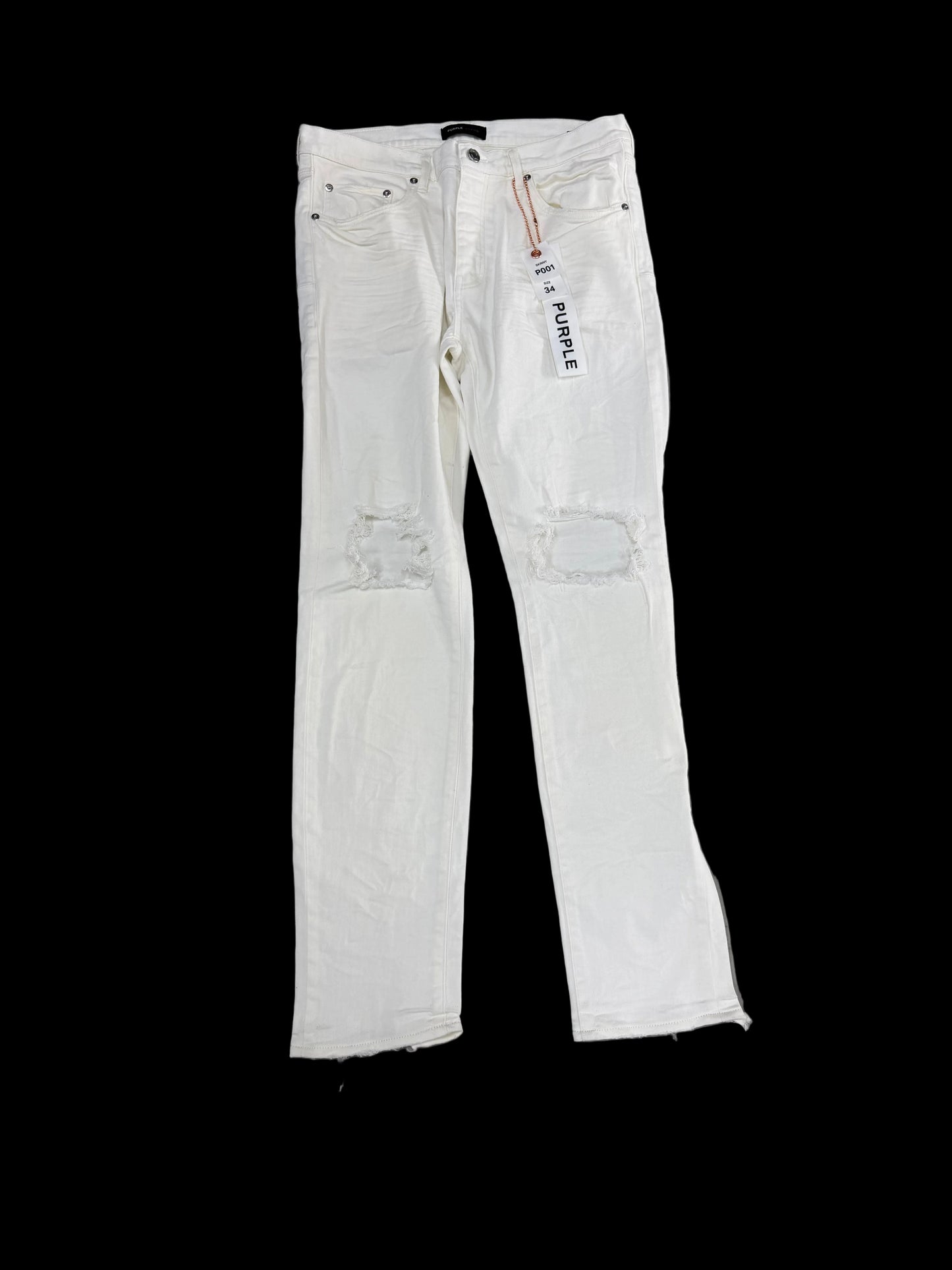 Purple Brand Distressed Skinny Jeans ‘White’
