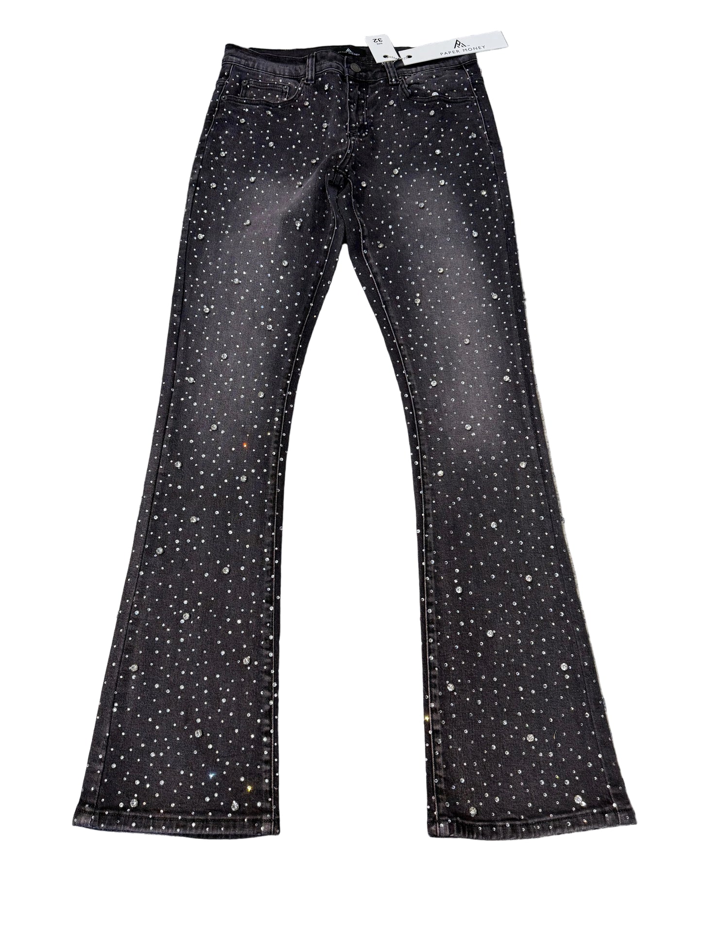 Paper Money Bling Flare Jeans ‘Grey’