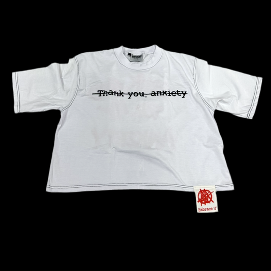 AfterLife Thank You Anxiety Crop Tee ‘White’
