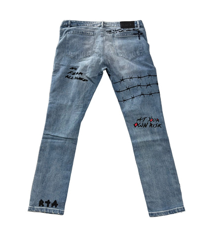 RTA Wired Distressed Skinny Jeans ‘Medium Wash’