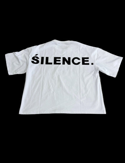 Silence Statement Tee ‘White/Black’