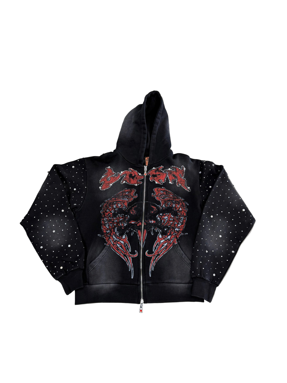 Lost Intricacy Bling Zip-Up ‘Black/Red’