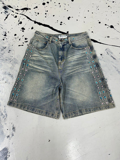 Vale Rhinestone Jorts ‘Medium Wash’