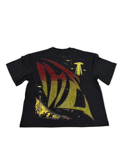 Mixed Emotion Alien Cowboys Bling Tee ‘Black’