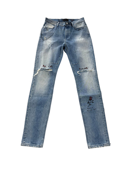 RTA dnd Distressed Skinny Jeans ‘Medium Wash’