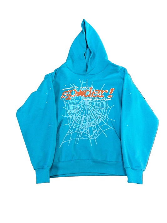 Sp5der Hoodie ‘Blue/Orange’