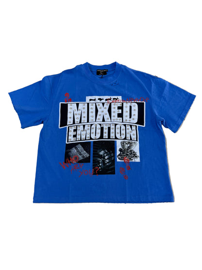 Mixed Emotion Who Are You Bling Tee ‘Blue’