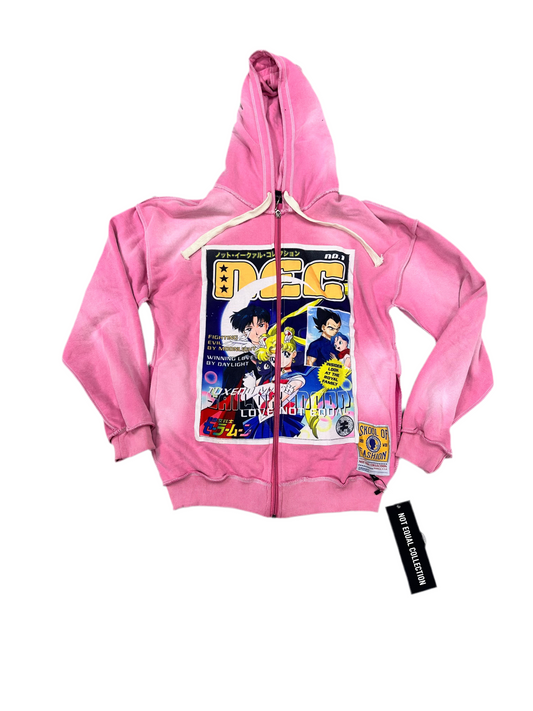 Not Equal Poster Zip-Up ‘Pink’