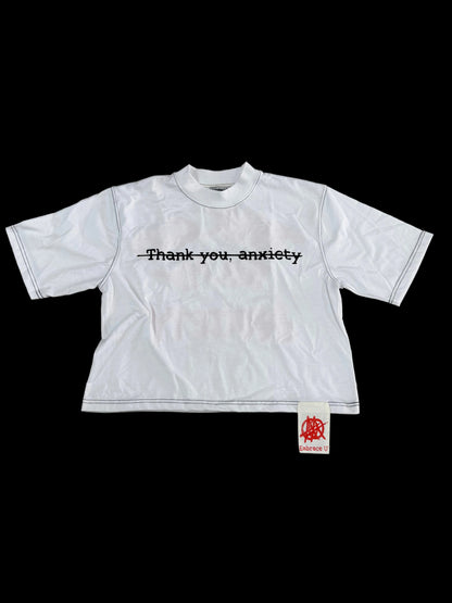 Afterlife Anxiety Crop Tee ‘White’