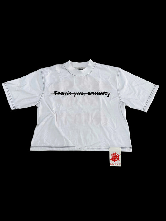 Afterlife Anxiety Crop Tee ‘White’