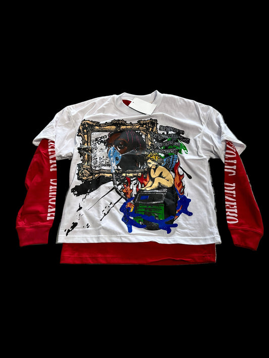 Exotic Dinero Double-Layered LS ‘White/Red’