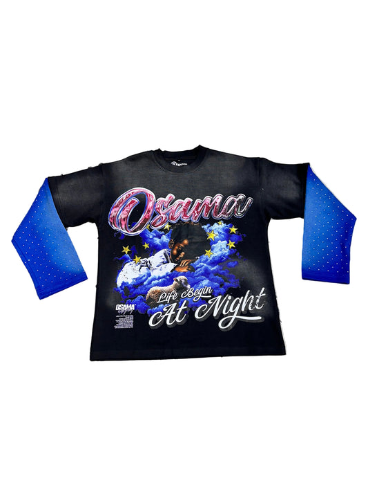 Osama Double-Layered LS ‘Black/Blue’