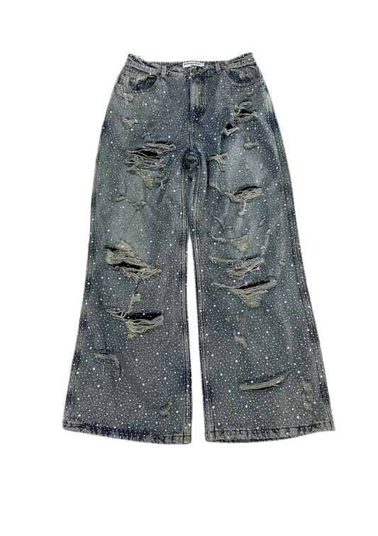 Vale Rhinestone Studded Pants ‘Medium Wash’