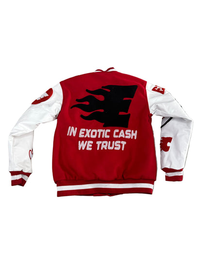 Exotic Cash Letterman Jacket ‘Red/White’