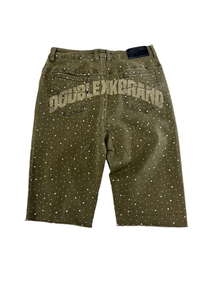 DoubleK Bling Jorts ‘Washed Olive’