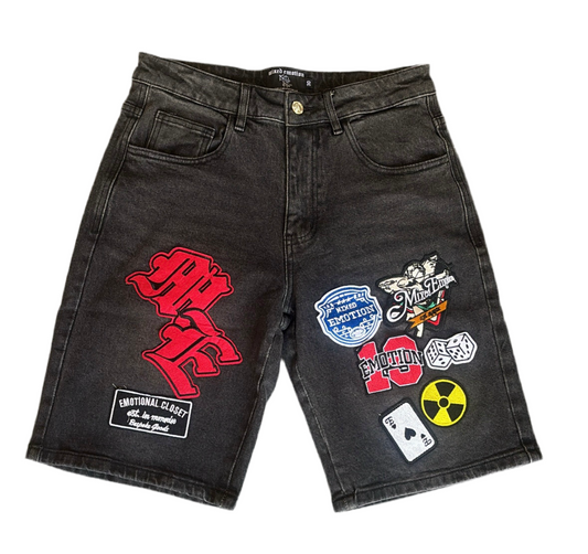 Mixed Emotions Patch Jorts ‘Black’