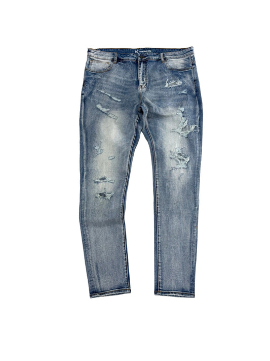 Crysp Denim Distressed Skinny Jeans ‘Splashed Light Wash’