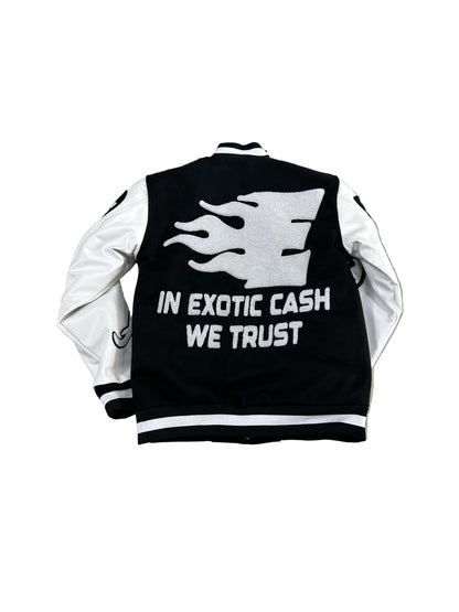 Exotic Cash Letterman Jacket ‘Black/White’