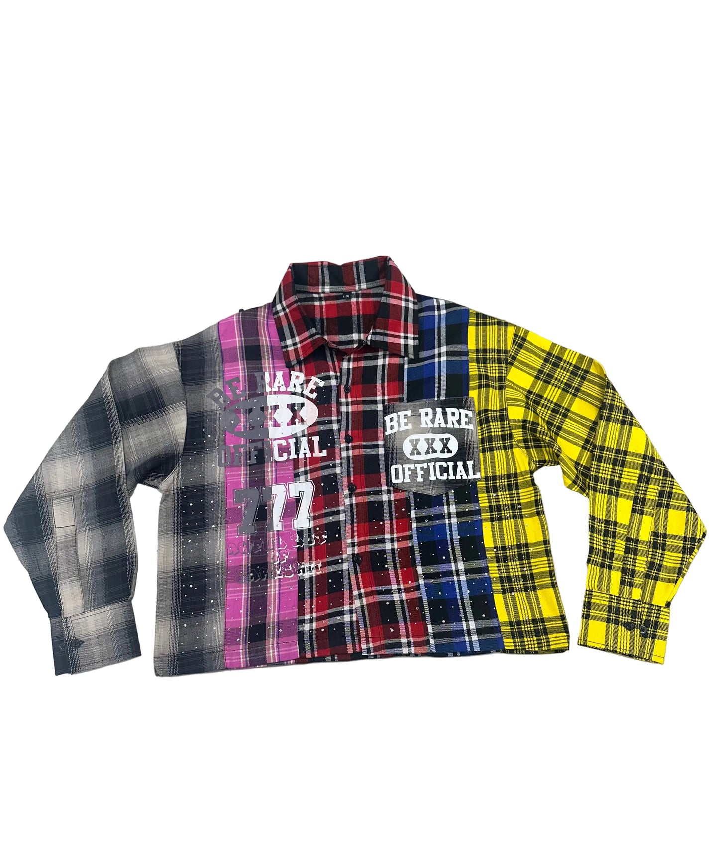 Be Rare Patched Bling Flannel ‘Multi’