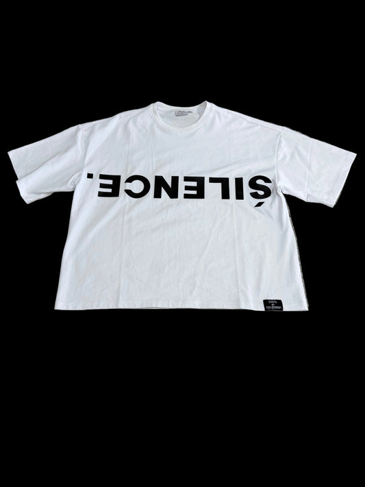 Silence Statement Tee ‘White/Black’