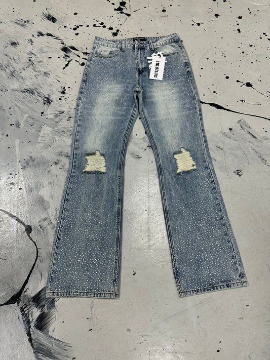 Mixed Emotion Rhinestone Jeans ‘Light Wash’