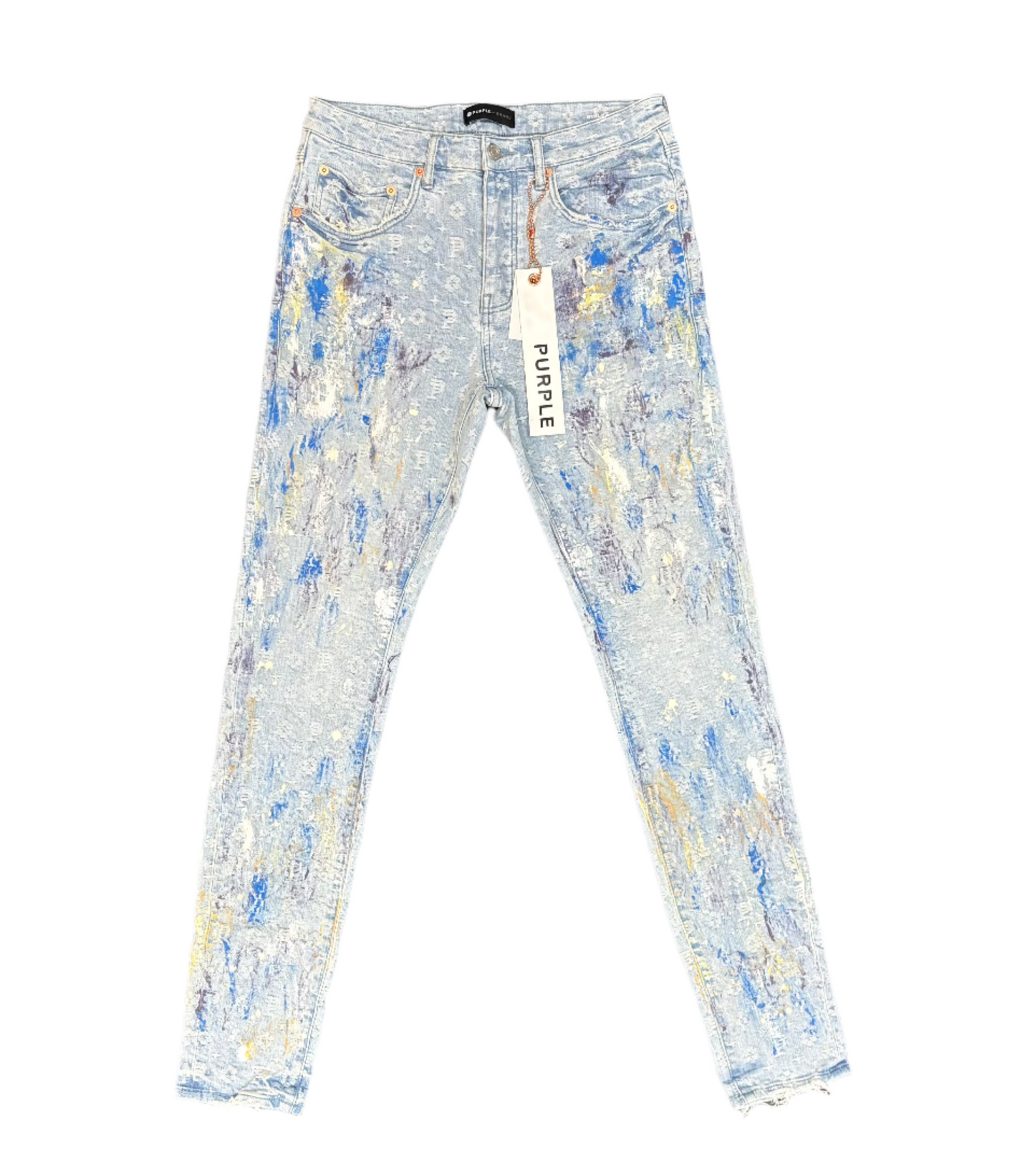 Purple Jacquard Jeans 'Splatter'