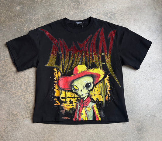 Mixed Emotion Ranger Rhinestone Tee 'Black'
