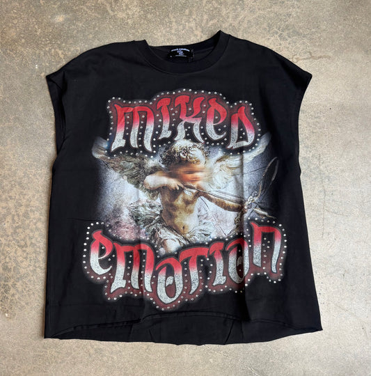Mixed Emotion Angel Sleeveless Tee 'Black'